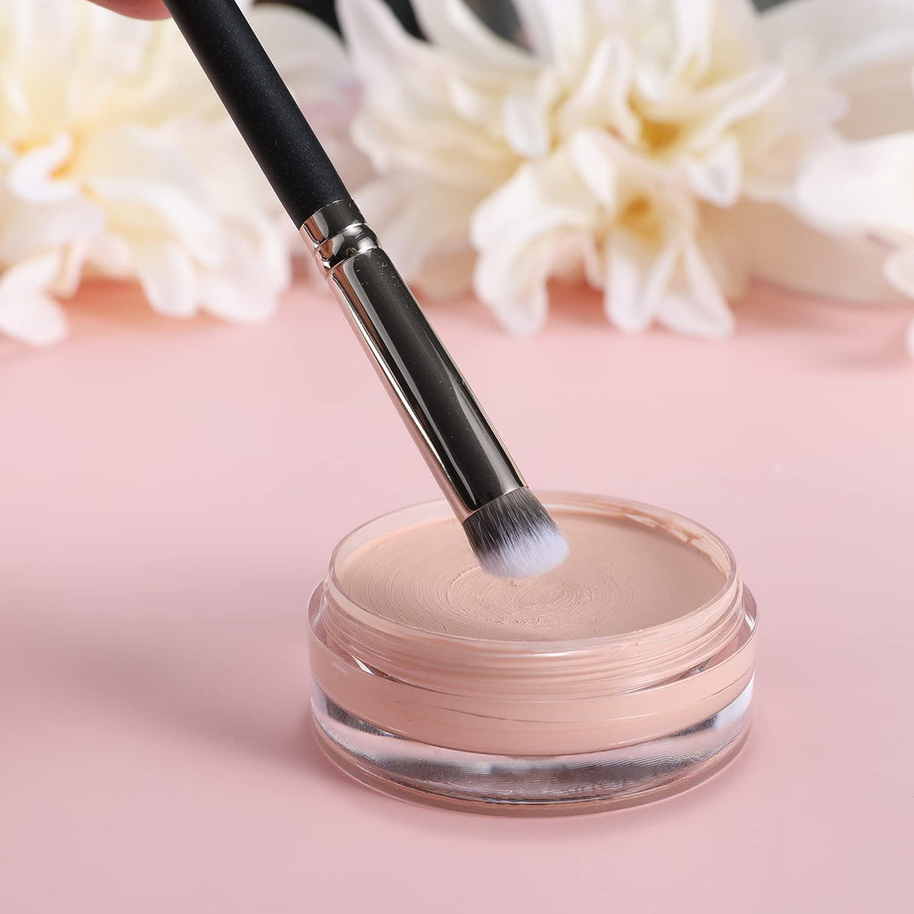 Concealer Brushes Set 4PCS Mini Makeup Brushes for under Eye Concealer Dark Circles Puffiness Foundation Blending with Liquid Cream Powders