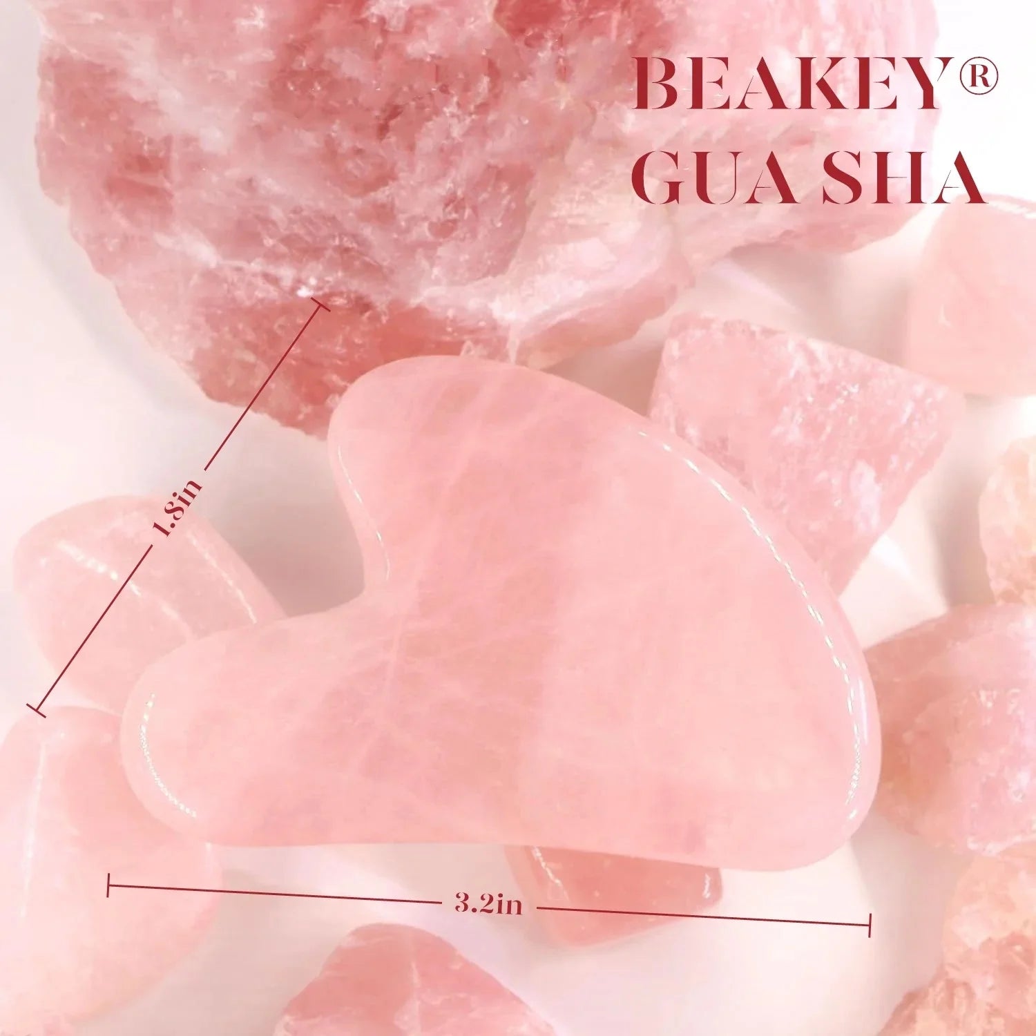 Jade Roller & Gua Sha Set – Rose Quartz Facial Massager for Reducing Redness, Fine Lines & Wrinkles, Perfect Self-Care Gift
