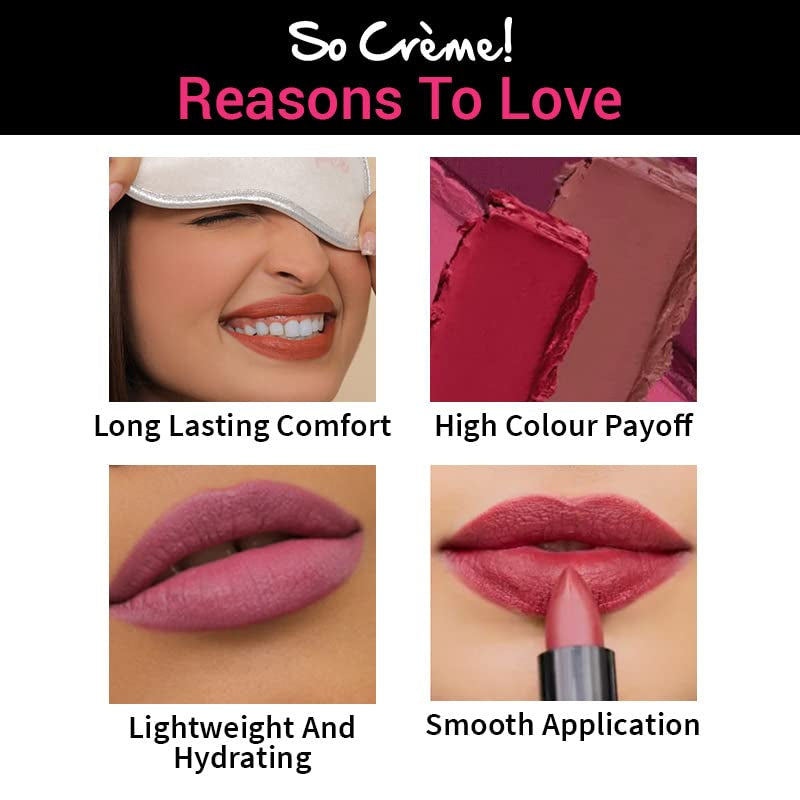 Cosmetics so Creme Creamy Matte Lipstick - Long-Lasting Lip Color for Women - Weightless Lipstick with Velvety Texture - Nailed It - 0.1 Oz
