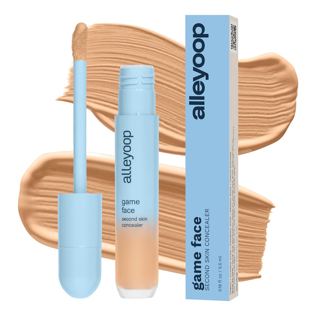Game Face Makeup Concealer - Lightweight, Buildable under Eye Concealer for Dark Circles, Hydrating Cream Formula for Women with Aloe Stem Cell - Smooth, Crease-Proof Makeup, Go-Getter