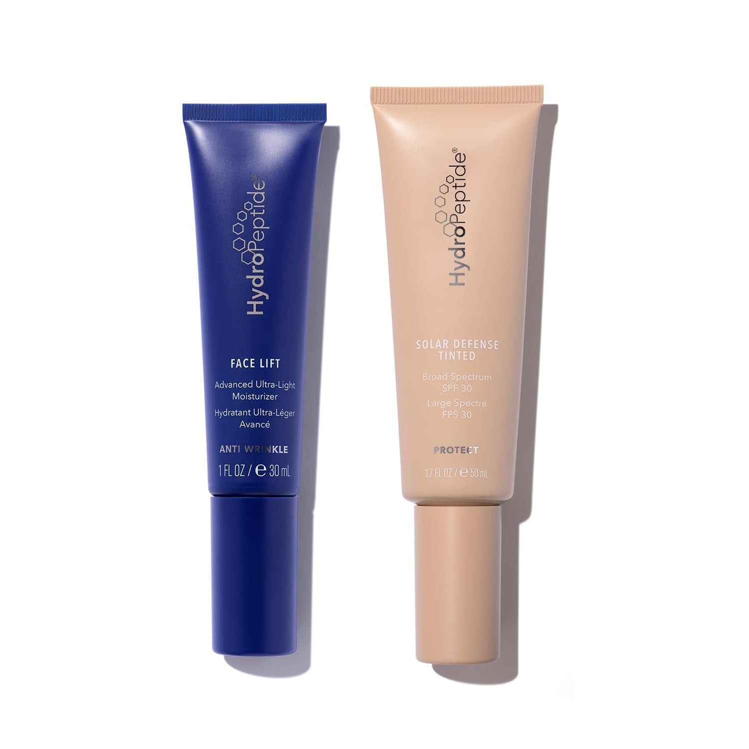 Face Lift Ultra Light Moisturizer and Solar Defense SPF 30 Tinted Sunscreen Bundle, (1 Ounce and 1.7 Ounce)