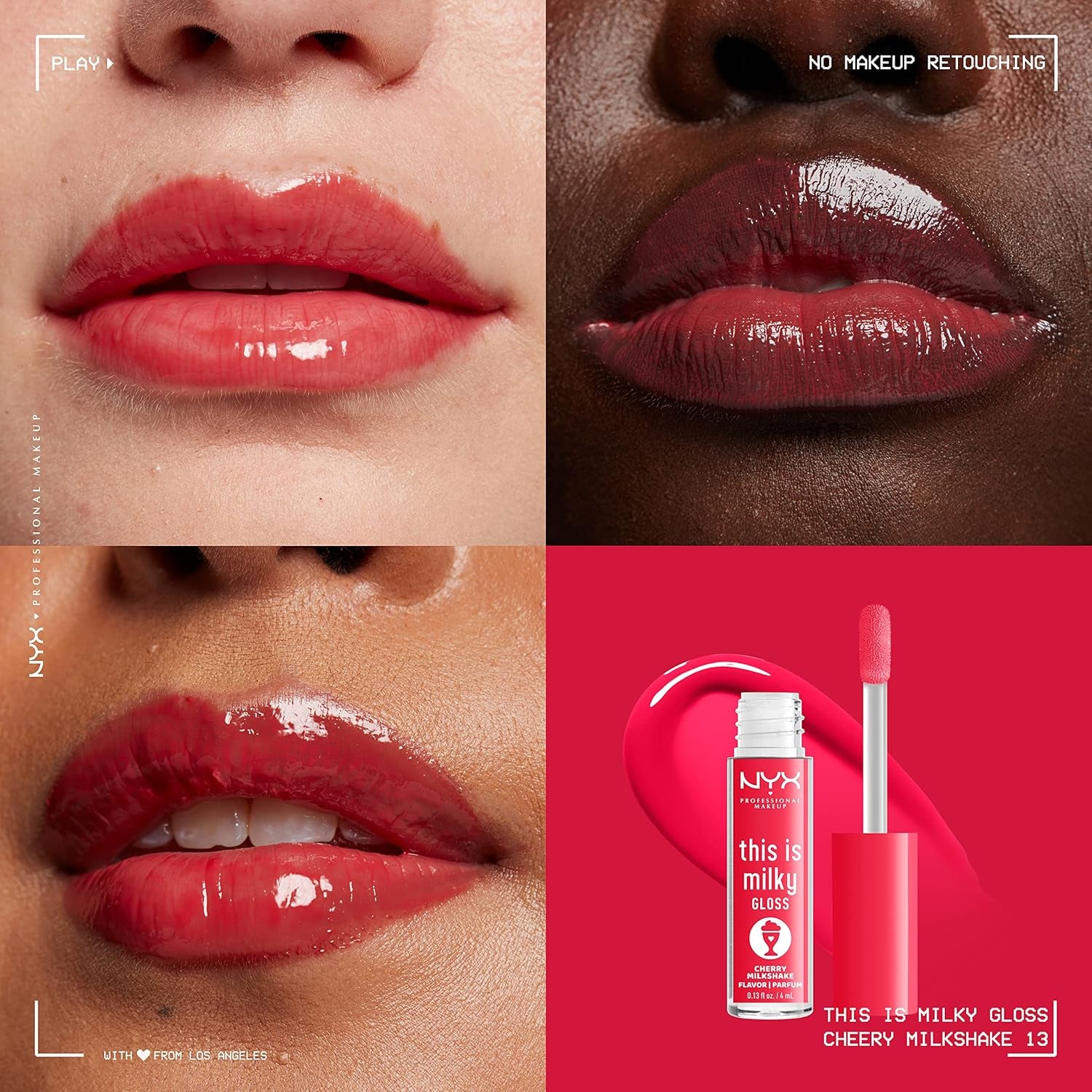 This Is Milky Gloss, Lip Gloss with 12 Hour Hydration, Vegan - Cherry Milkshake (Cherry Pink)