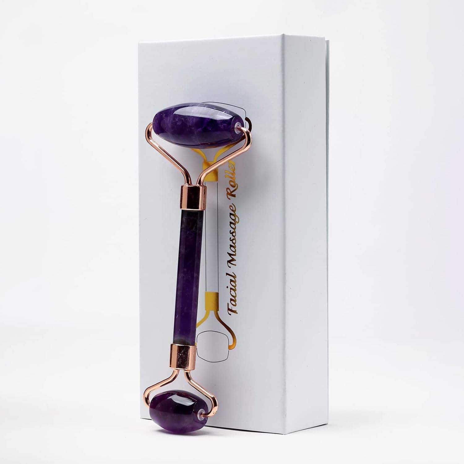Jade Roller Amethyst Quartz Crystal Massager for Face Facial Beauty Roller Skin Care Tools Eyes Neck Body Muscle Relaxing Relieve Fine Lines Wrinkles