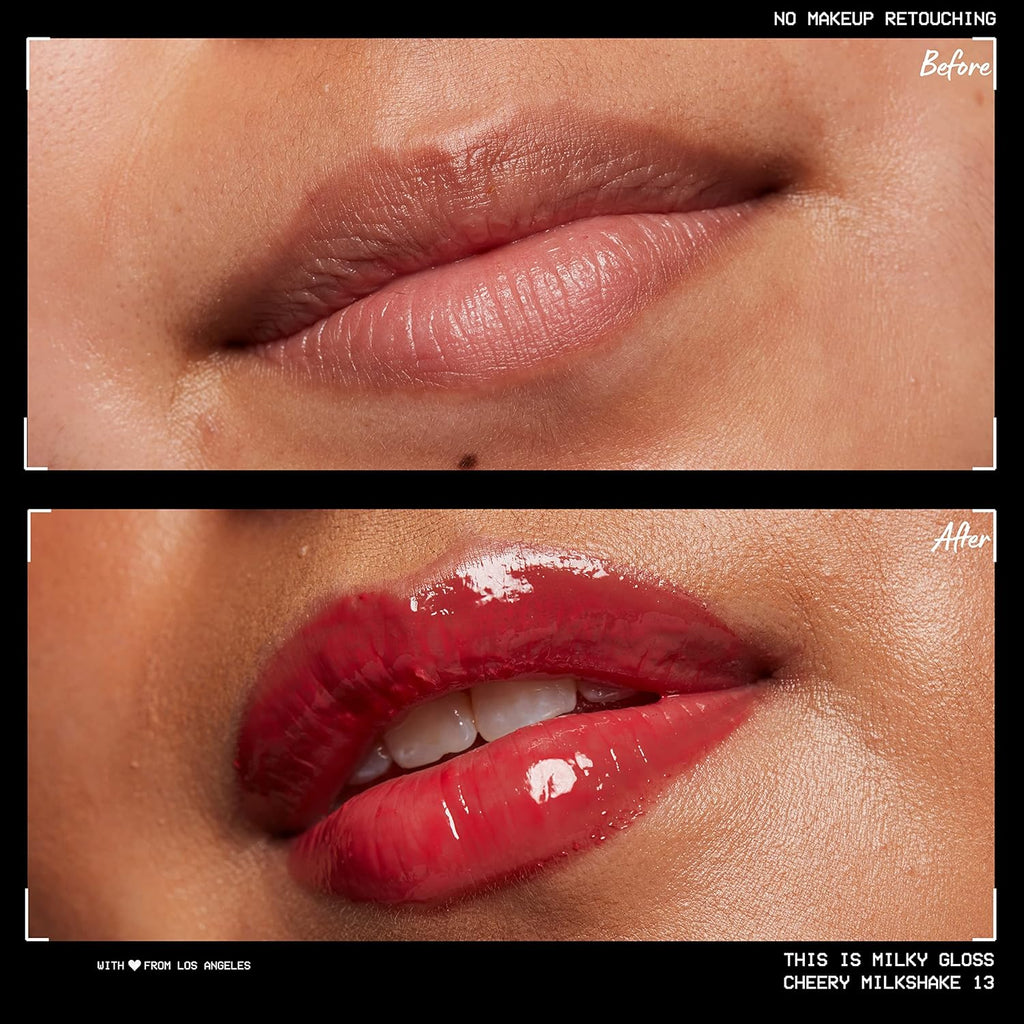 This Is Milky Gloss, Lip Gloss with 12 Hour Hydration, Vegan - Cherry Milkshake (Cherry Pink)