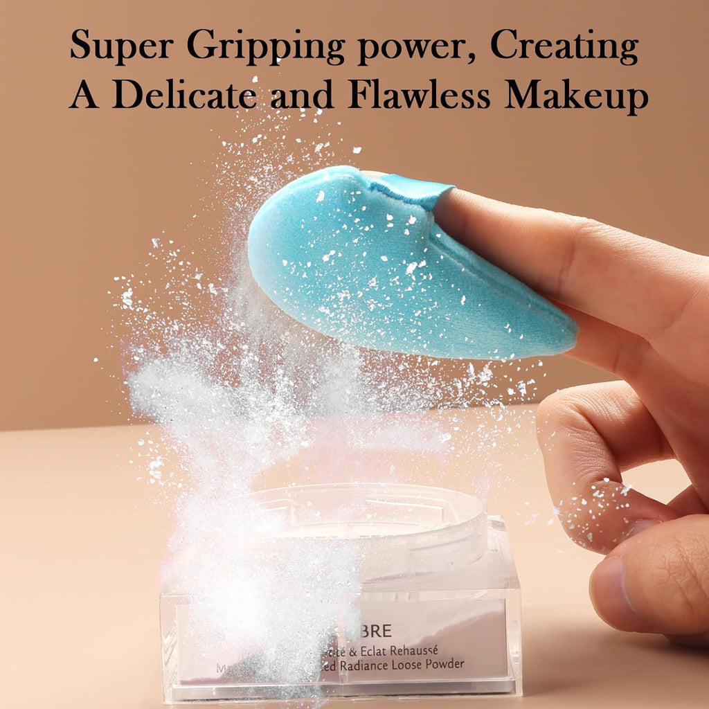 Powder Puff  6 PCS Makeup Puff Face Soft Triangle Powder Puffs for Loose Powder Mineral Powder Body Powder Velour Cosmetic Foundation Sponges Blender Makeup Tools(Blue)