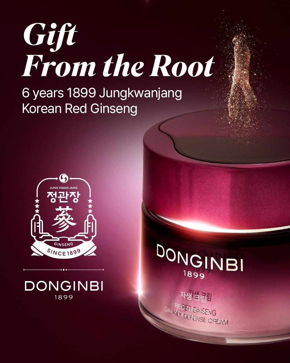 Red Ginseng Daily Defense Cream - Firming Cream for Loose Surface, Face Moisturizer for Skin Barrier Repair, Korean Red Ginseng, Skin Care Gifts for Women, 0.8 Floz / 25 Ml