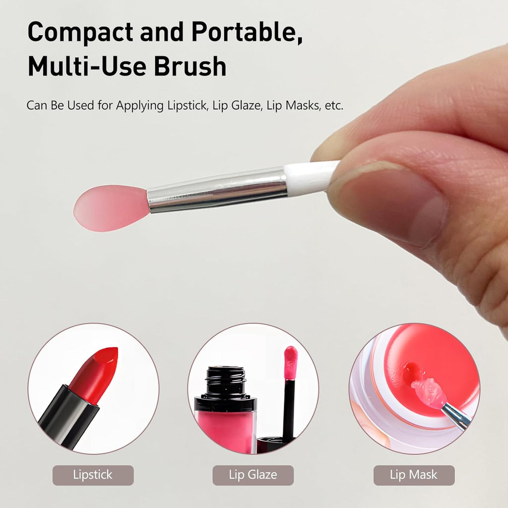Silicone Lip Brush,Lipstick Applicator Brushes,Makeup Brushes,15Pc with 3Colors (White Pink Red)