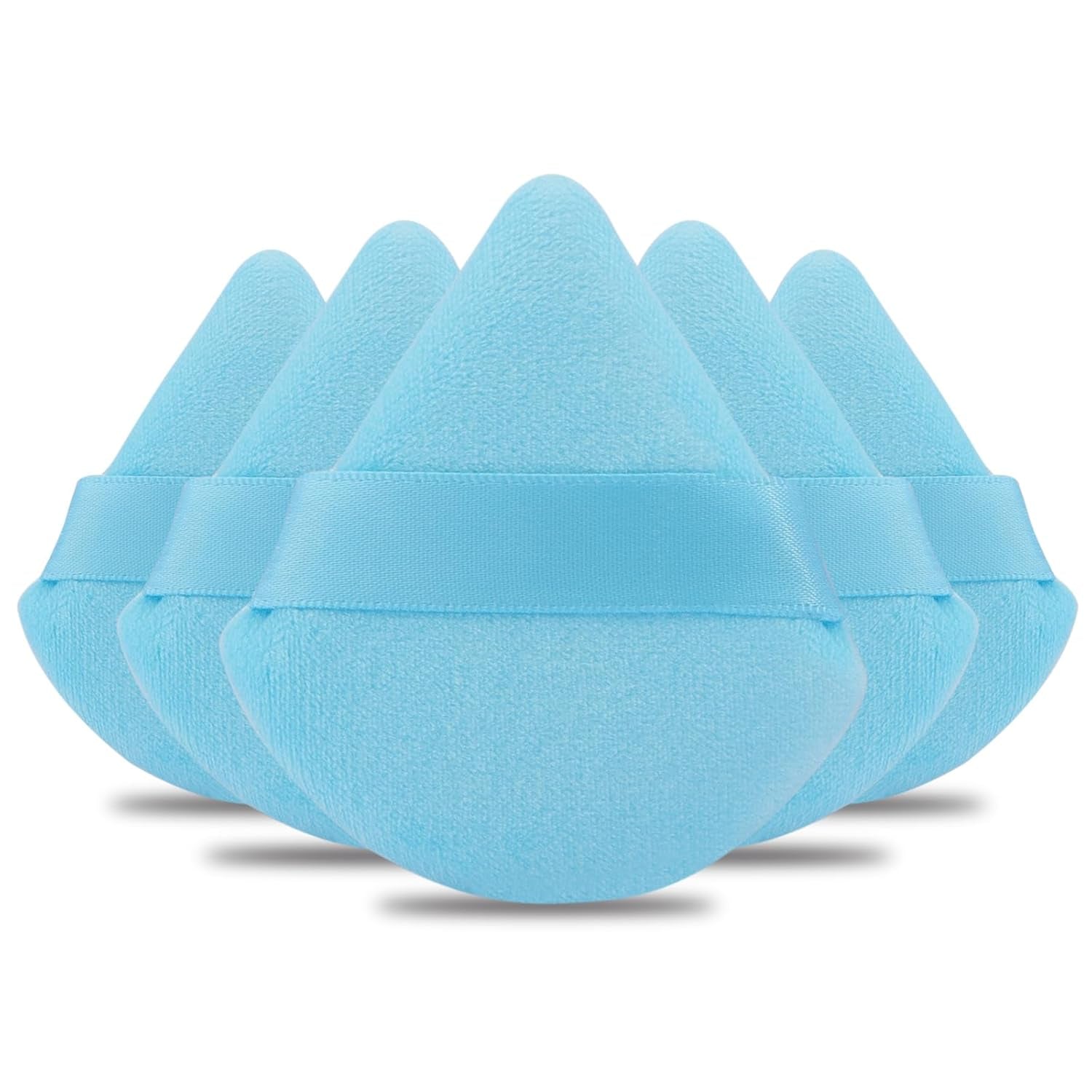 Powder Puff  6 PCS Makeup Puff Face Soft Triangle Powder Puffs for Loose Powder Mineral Powder Body Powder Velour Cosmetic Foundation Sponges Blender Makeup Tools(Blue)