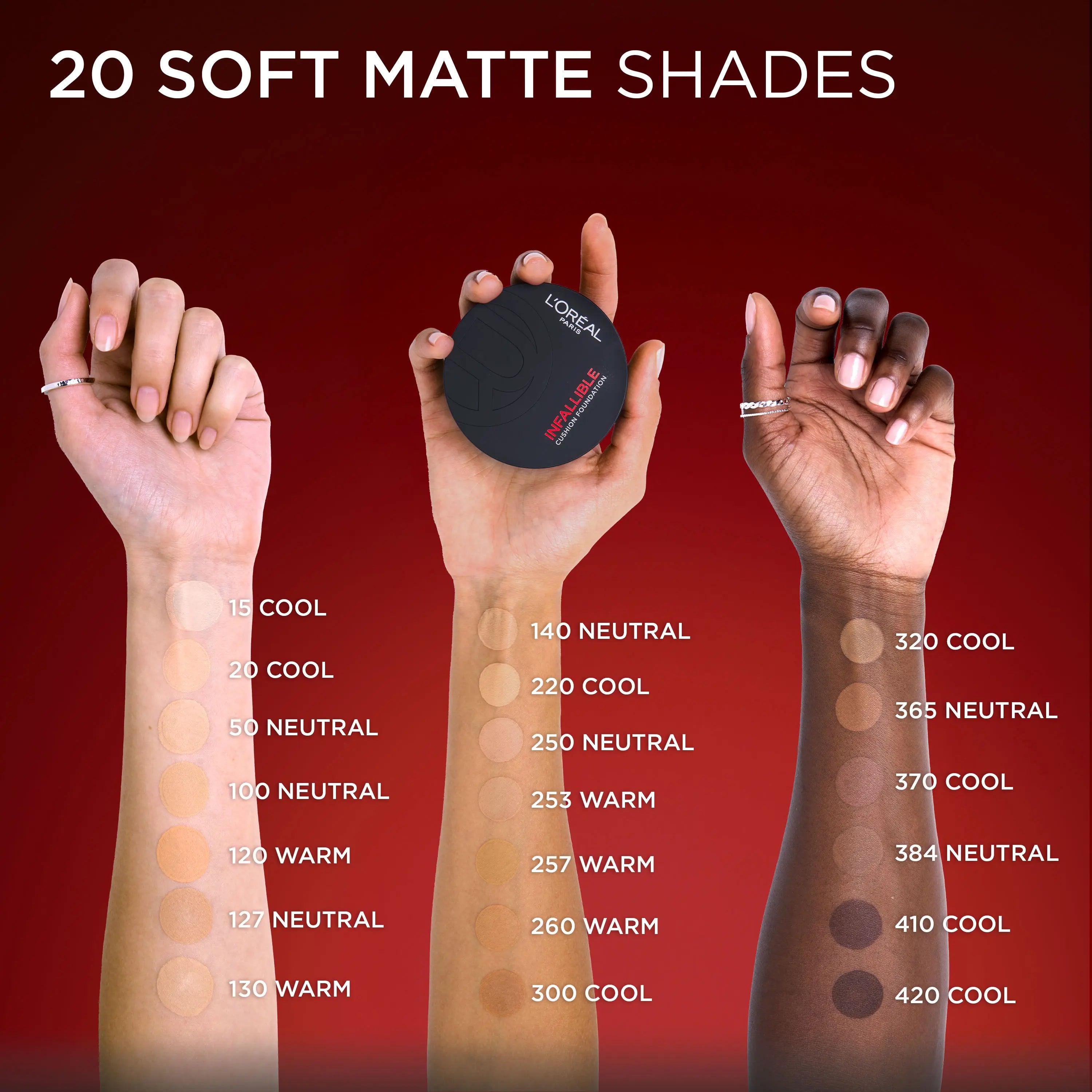 [New & Exclusive]: Infallible Cushion Foundation, Weightless Buildable Coverage, 24H Longwear, Waterproof & Transfer-Resistant, Safe for All Skin Types,L'Oréal Paris
