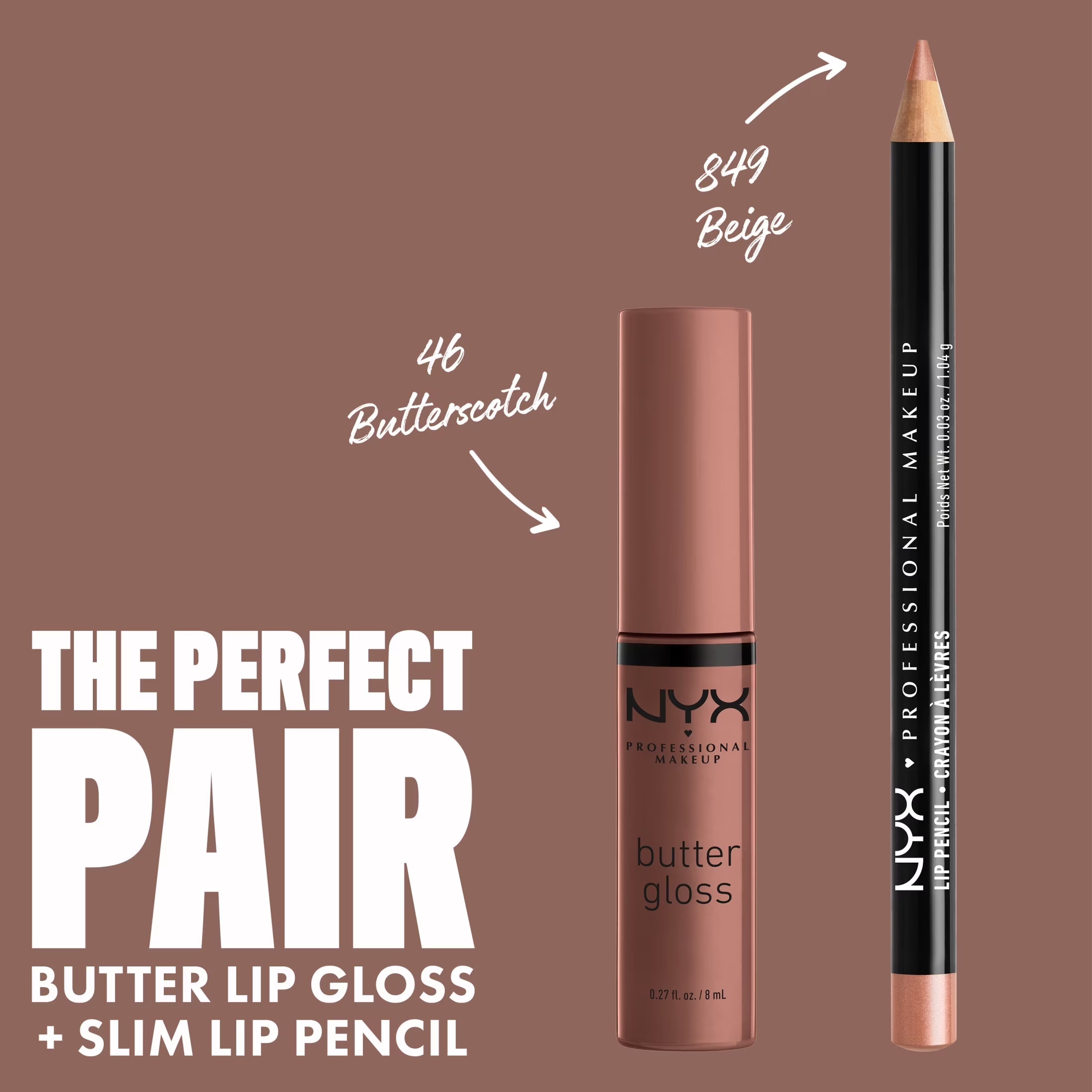 Butter Gloss, Non-Sticky Lip Gloss, Butterscotch, 0.27 Oz