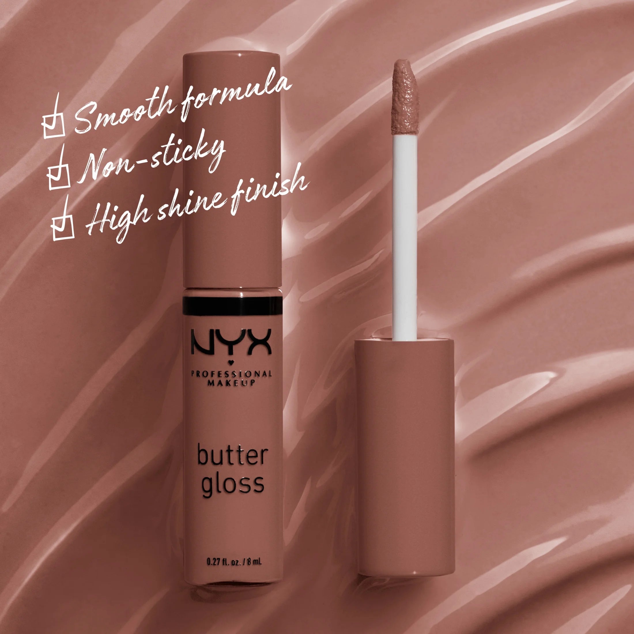 Butter Gloss, Non-Sticky Lip Gloss, Butterscotch, 0.27 Oz