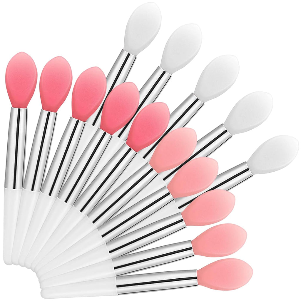Silicone Lip Brush,Lipstick Applicator Brushes,Makeup Brushes,15Pc with 3Colors (White Pink Red)