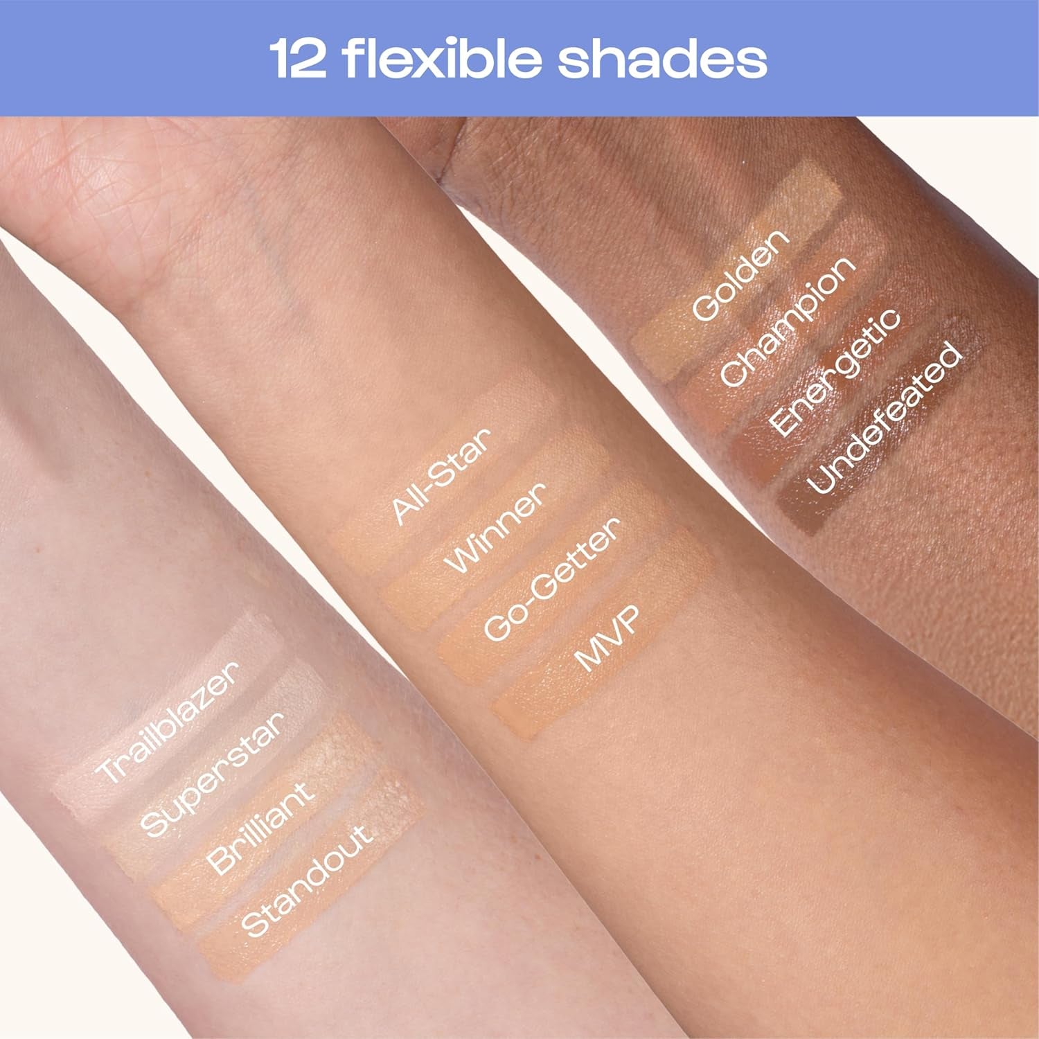 Game Face Makeup Concealer - Lightweight, Buildable under Eye Concealer for Dark Circles, Hydrating Cream Formula for Women with Aloe Stem Cell - Smooth, Crease-Proof Makeup, Go-Getter