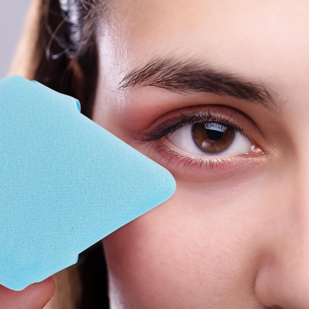 Powder Puff  6 PCS Makeup Puff Face Soft Triangle Powder Puffs for Loose Powder Mineral Powder Body Powder Velour Cosmetic Foundation Sponges Blender Makeup Tools(Blue)