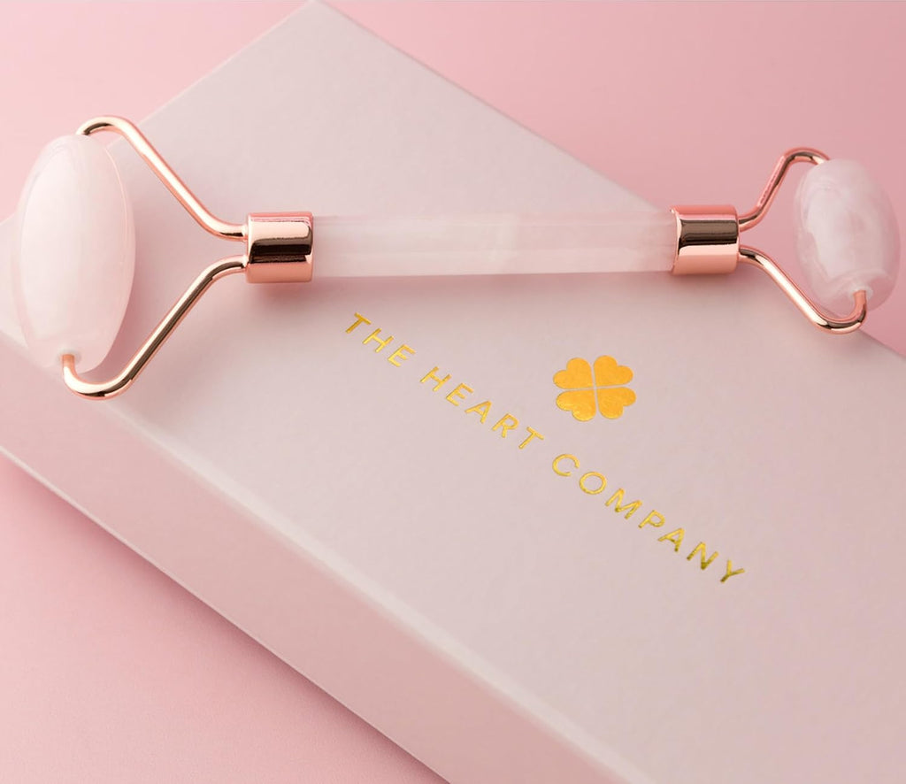 | Premium Rose Quartz Face Roller | Face Roller Skin Care Tool | Facial Roller Massager | Natural Crystal Facial Roller for Aging Skin | Pink Stone Roller for Face, Eyes and Neck