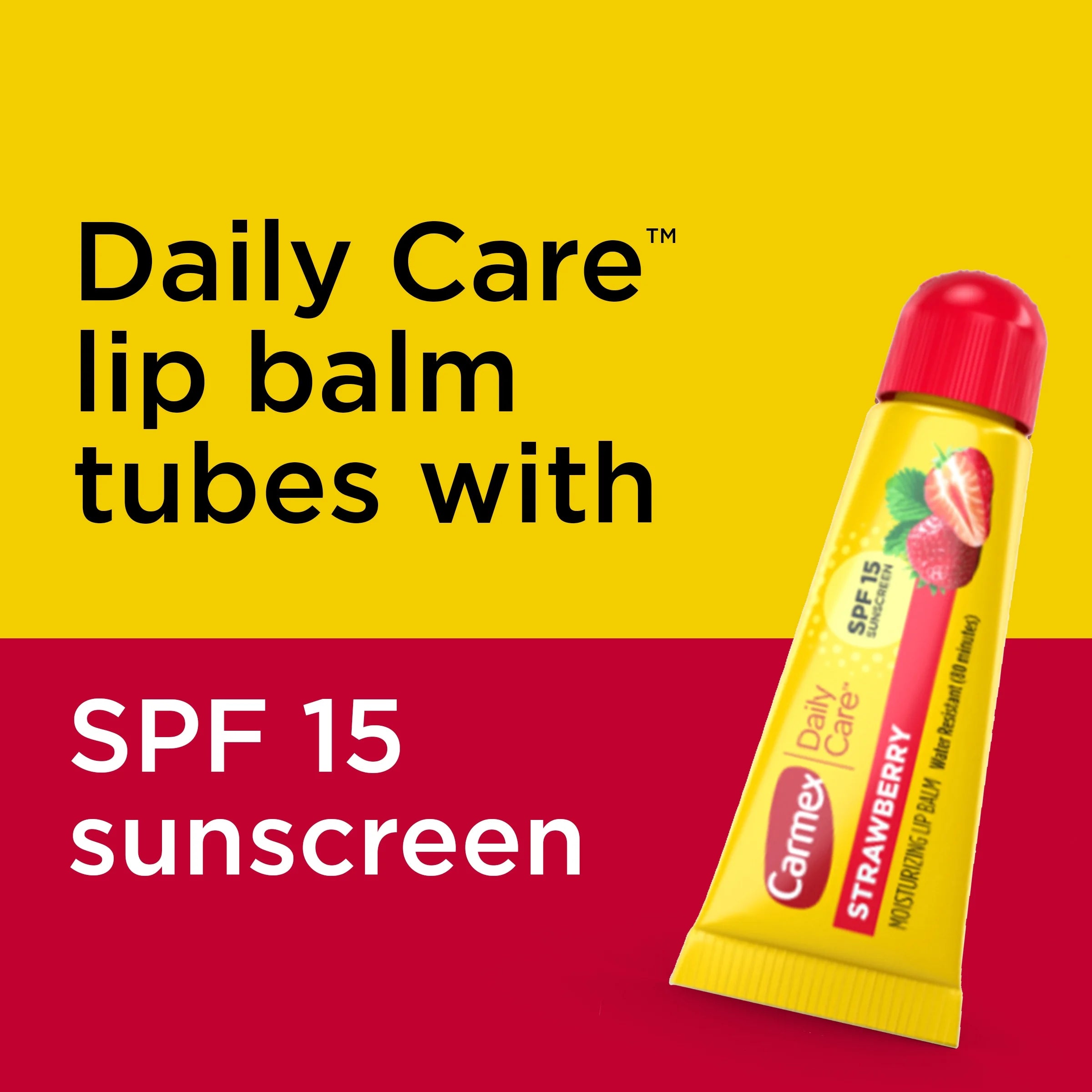 Daily Care Moisturizing Lip Balm Tubes, SPF 15, Multi-Flavor Lip Balm, 3 Count