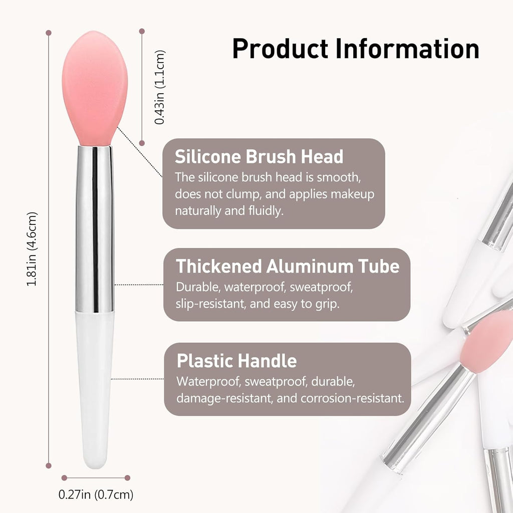Silicone Lip Brush,Lipstick Applicator Brushes,Makeup Brushes,15Pc with 3Colors (White Pink Red)