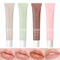 Glossy Lip Balm Butter, 4 Colors Peptide Lip Tint Lip Stain, Moisturizing Lip Gloss Hydrating Lip Glow Oil, Nourishing Lip Care & Repair Lip Mask (Clear, M)