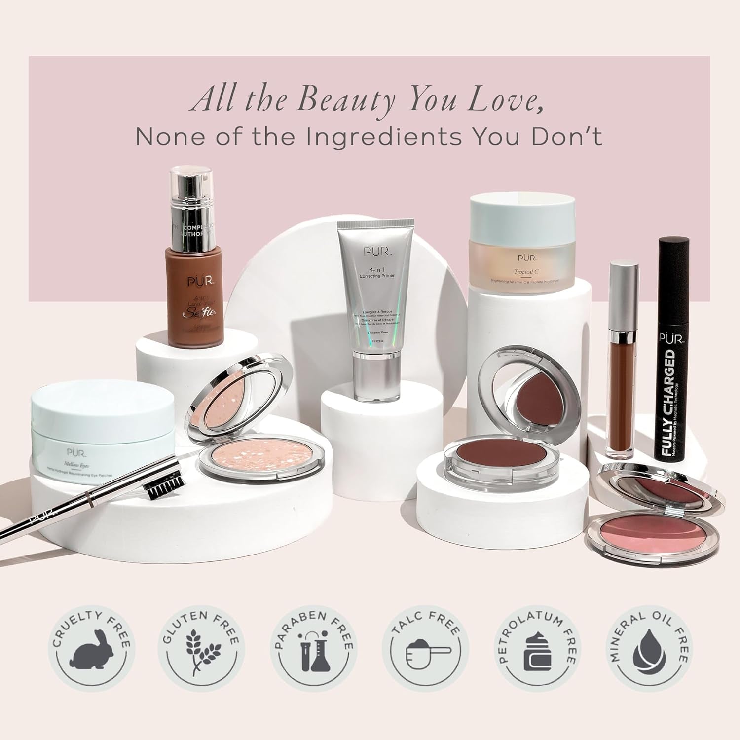 PÜR MINERALS 4-In-1 Love Your Selfie Foundation & Concealer - Longwear Medium-To-Full Coverage Liquid Makeup Foundation with Hydrating Blend for Refined-Looking, Natural Beauty Glow & Skin Texture