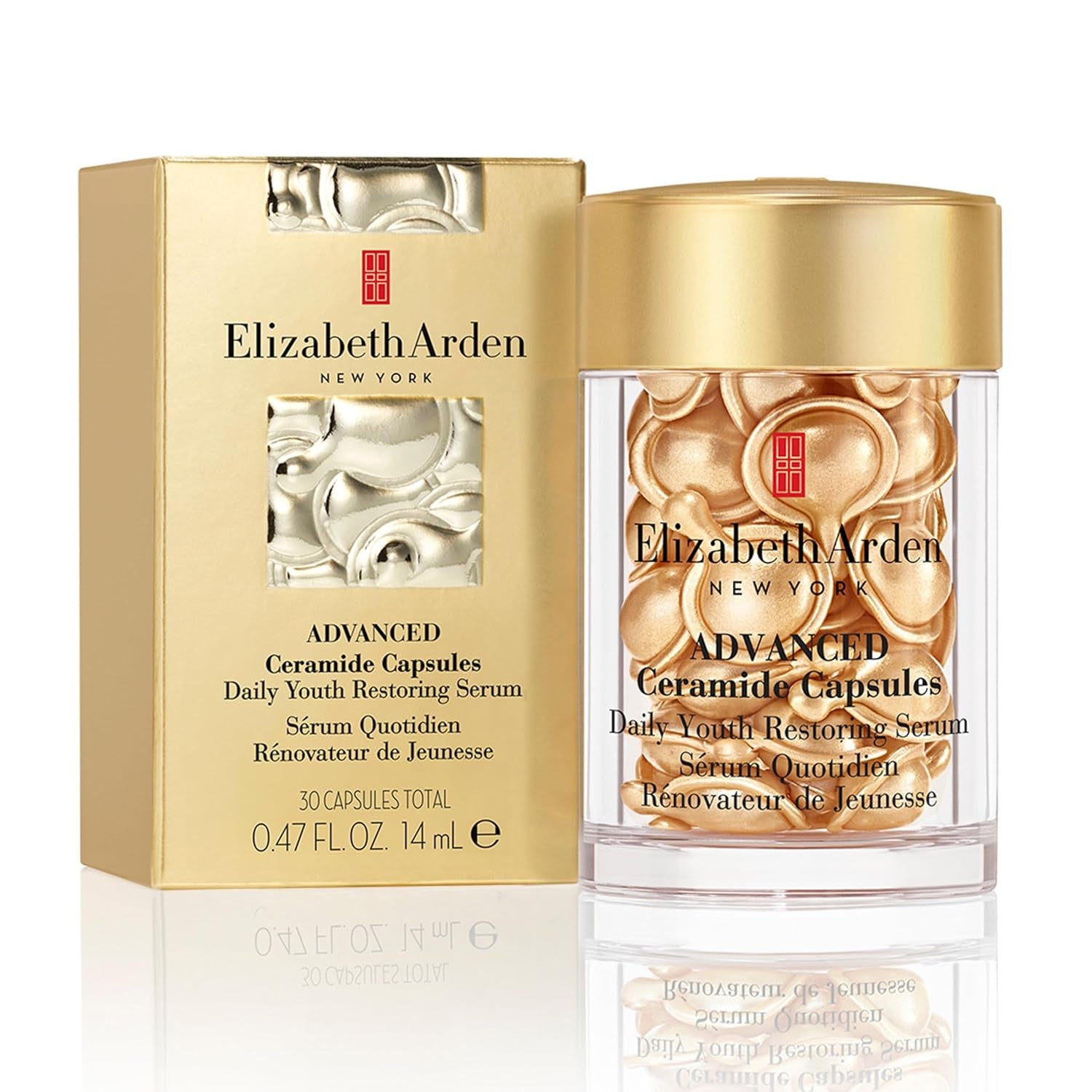 Advanced Ceramide Face Serum Capsules, Anti-Aging Skincare, Fragrance-Free Hydrating Formula for Radiant, Firm Skin, Nourishing and Strengthening