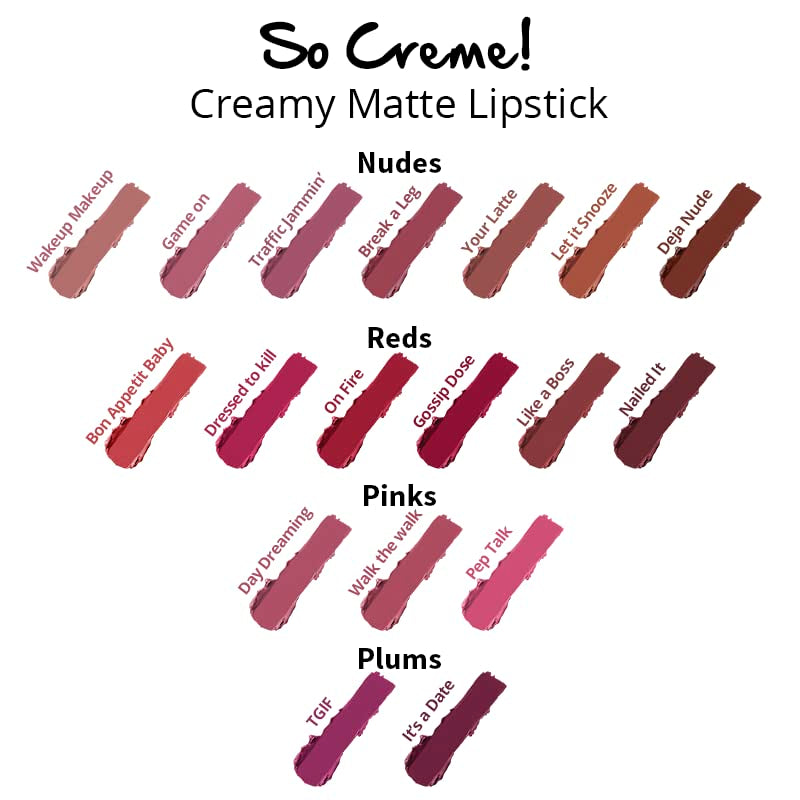 Cosmetics so Creme Creamy Matte Lipstick - Long-Lasting Lip Color for Women - Weightless Lipstick with Velvety Texture - Nailed It - 0.1 Oz