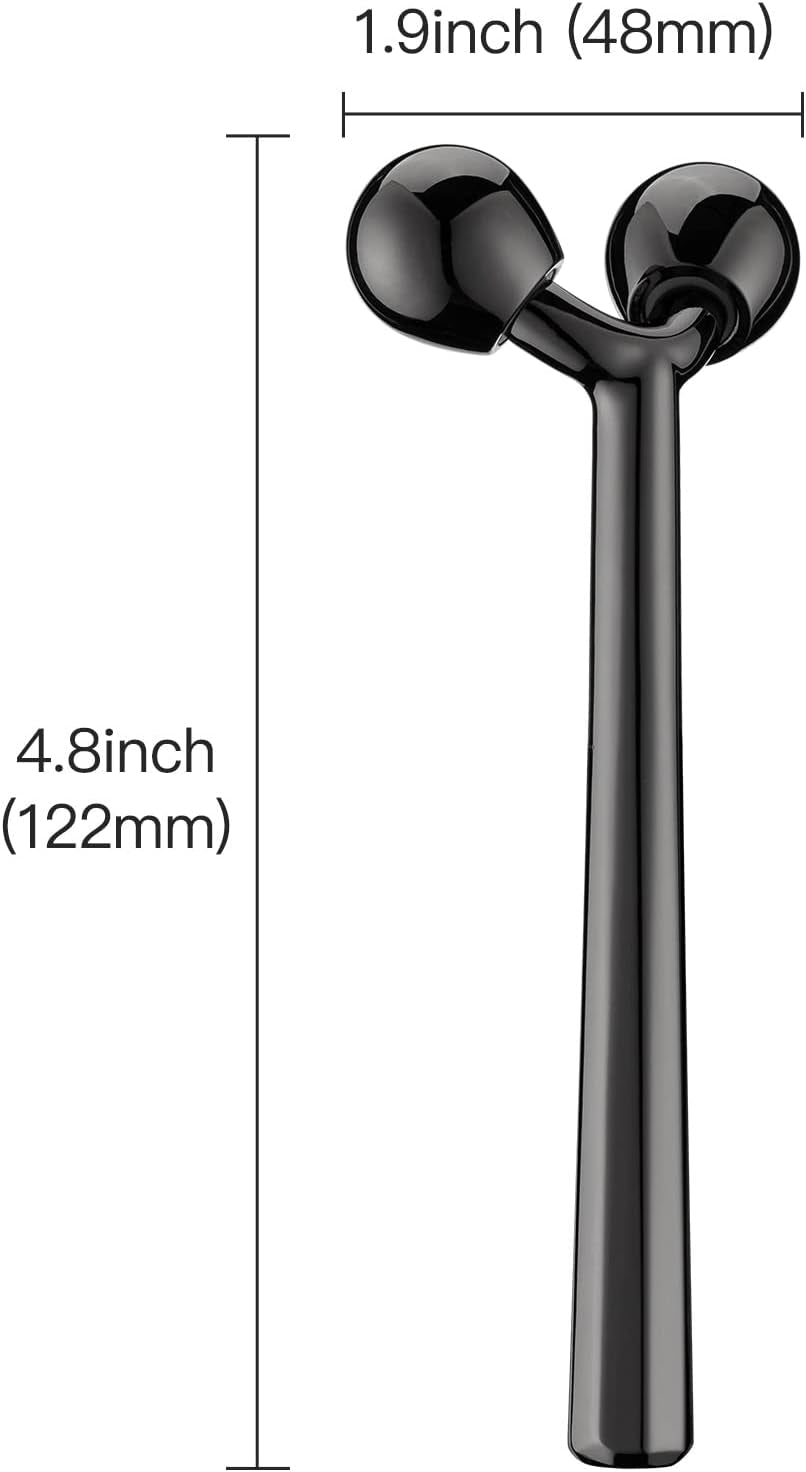 Face Roller, Facial Metal Massager, Massage Tool for Face (Black)