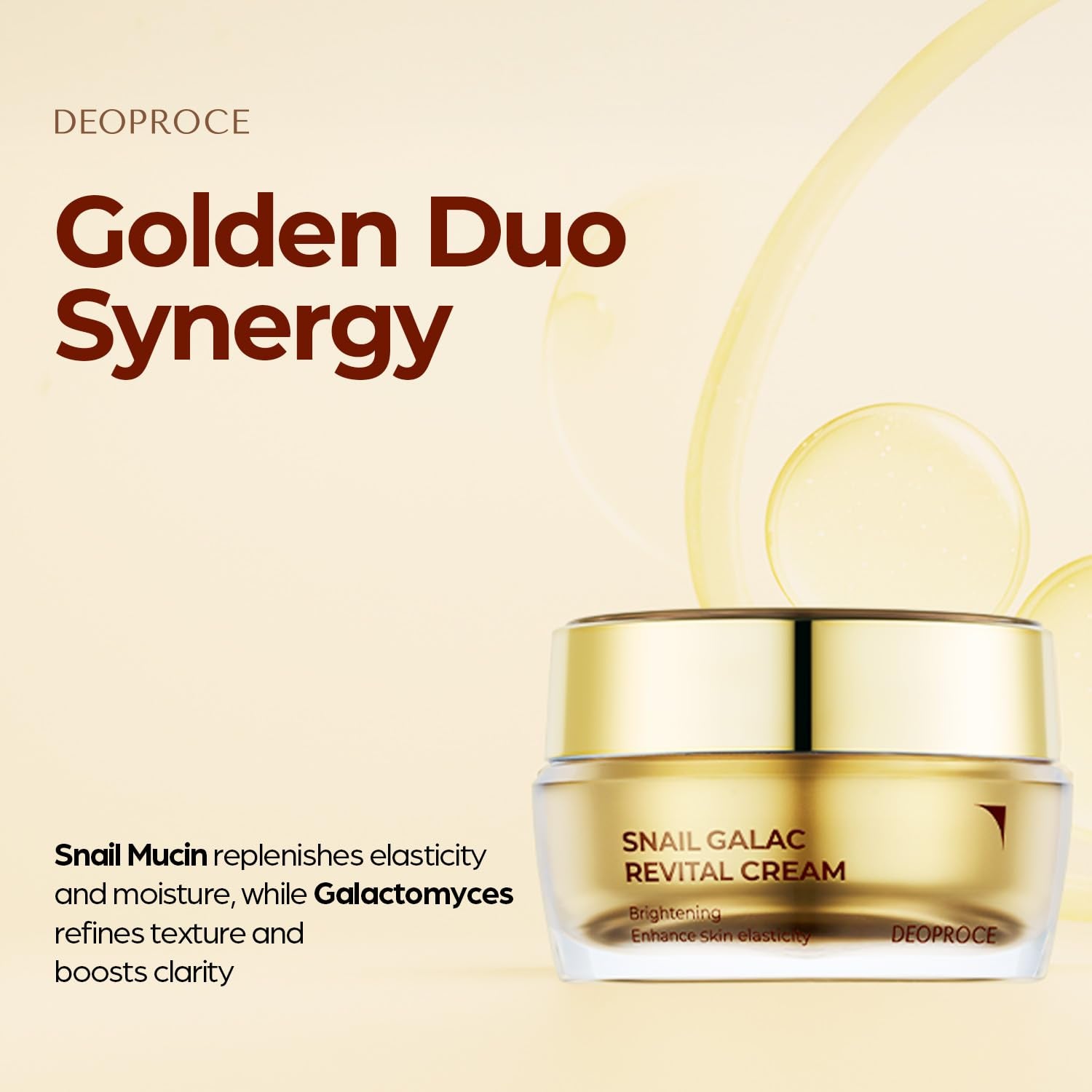 Premium Snail Galac Revital Cream 1.76 Oz - Snail Secretion Filtrate Korean Skin Care W/Galactomyces Ferment Filtrate, Volufiline, anti Wrinkle, Deep Moisturizing Korean Daily Cream