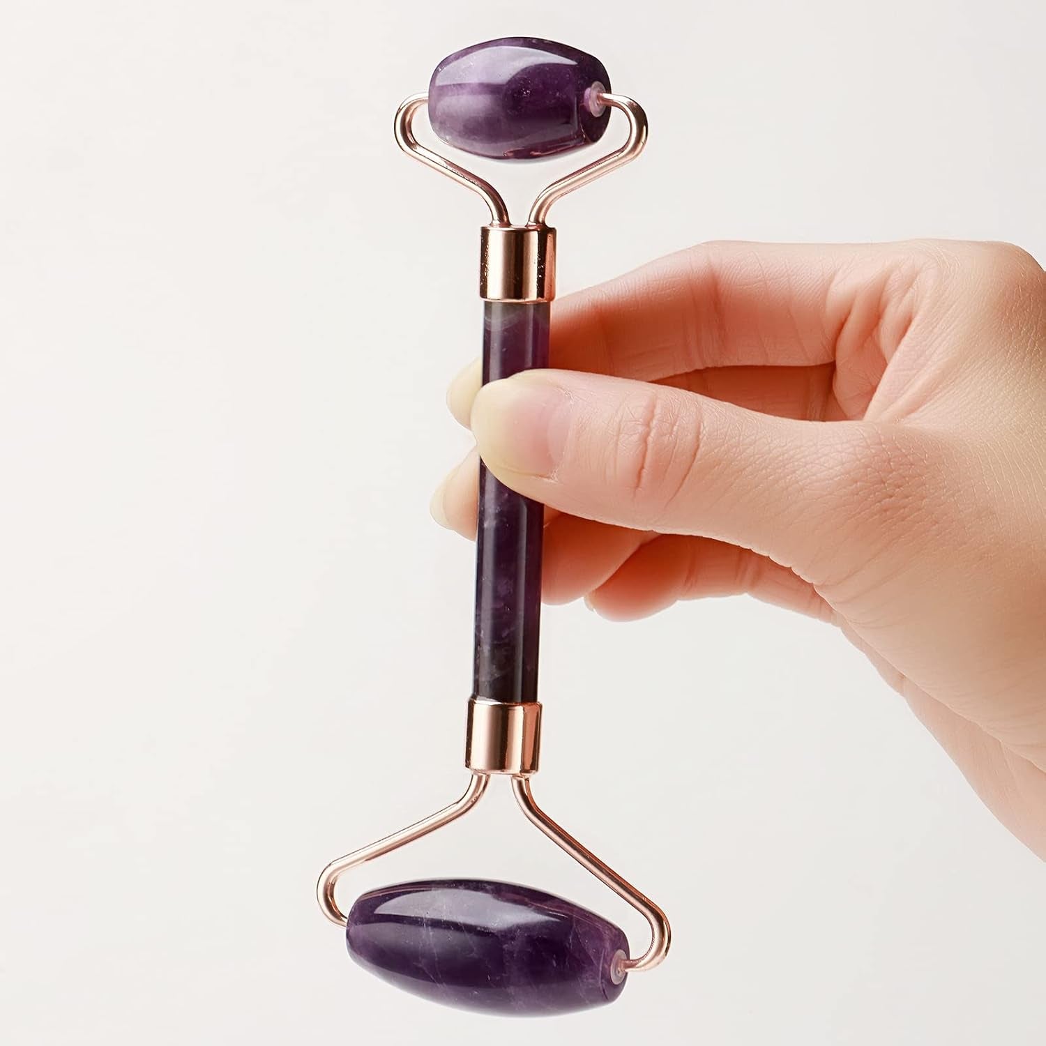 Jade Roller Amethyst Quartz Crystal Massager for Face Facial Beauty Roller Skin Care Tools Eyes Neck Body Muscle Relaxing Relieve Fine Lines Wrinkles