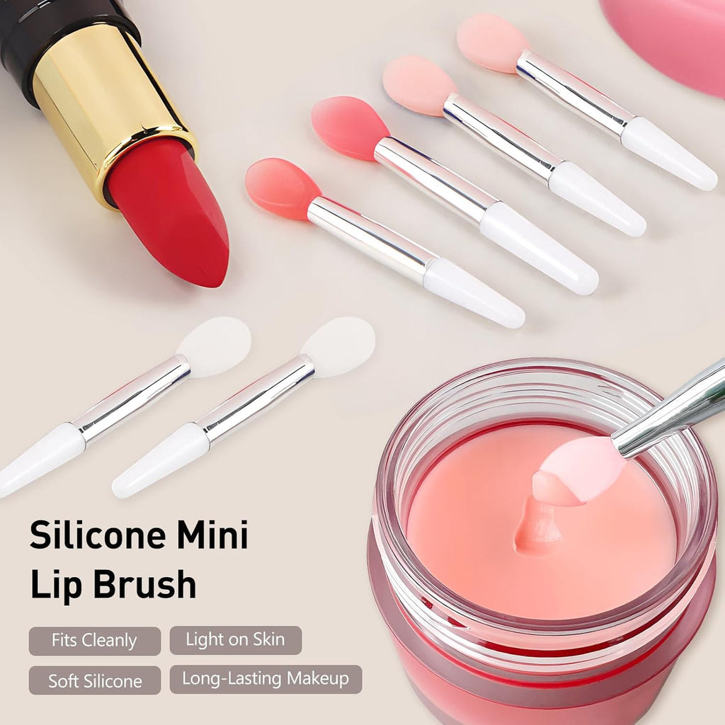 Silicone Lip Brush,Lipstick Applicator Brushes,Makeup Brushes,15Pc with 3Colors (White Pink Red)